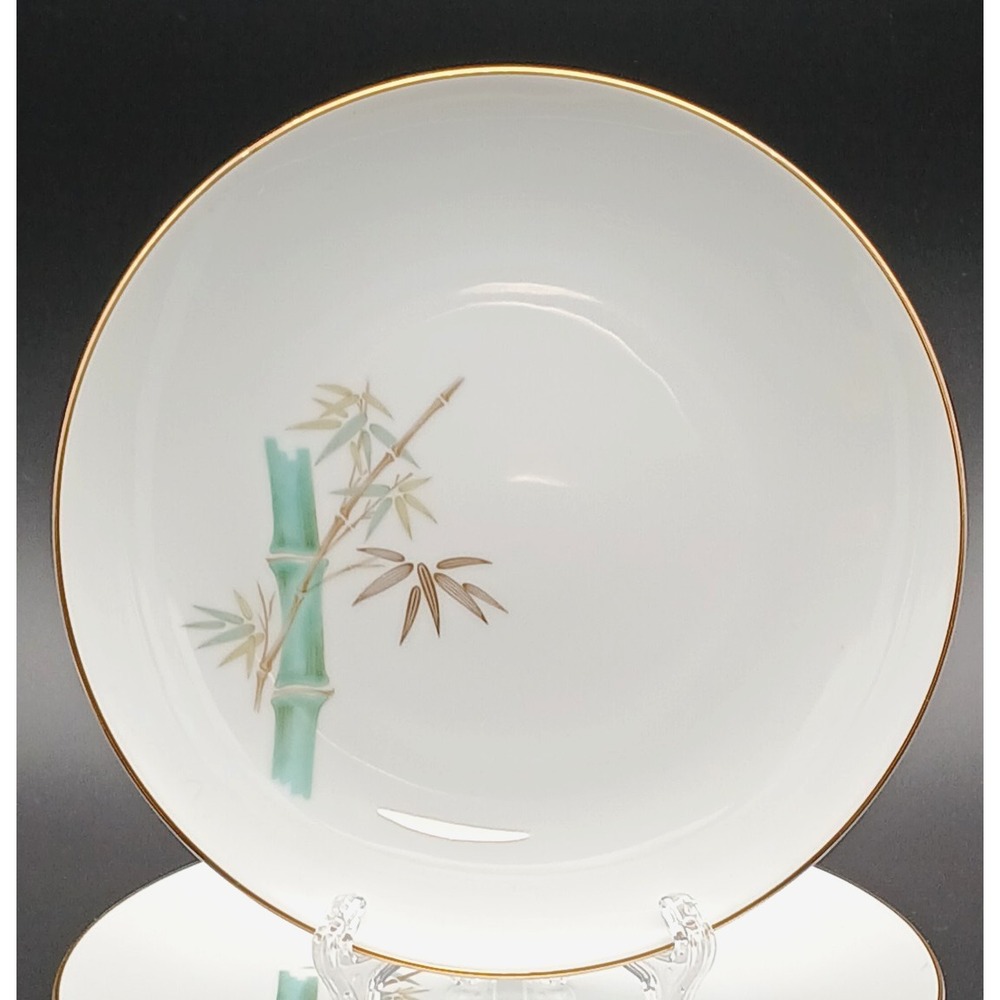 One (1) Noritake Oriental Bamboo Dessert / Salad Plate Pattern 6341 Gold Trim